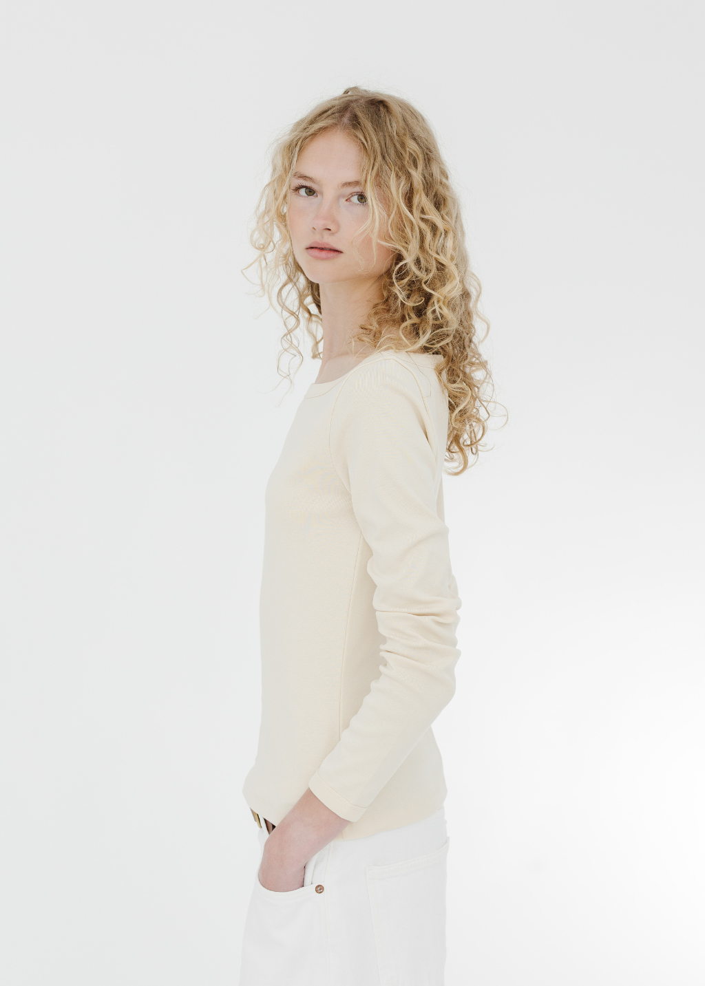 FLORE FLORE Steffi Longsleeve in Off White | Shop Tula