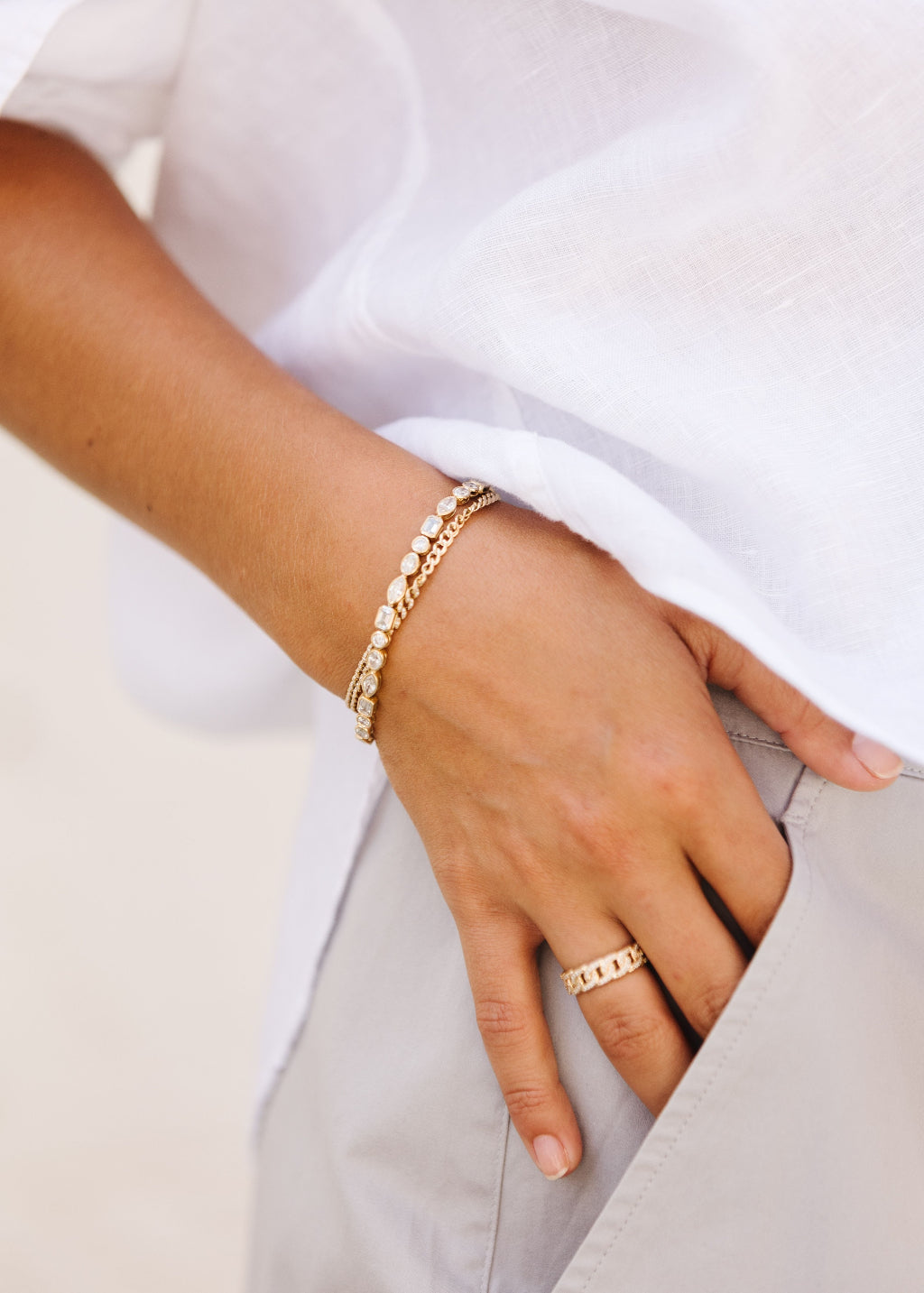 Felicidad Curb Chain Link Diamond Ring | Shop Tula