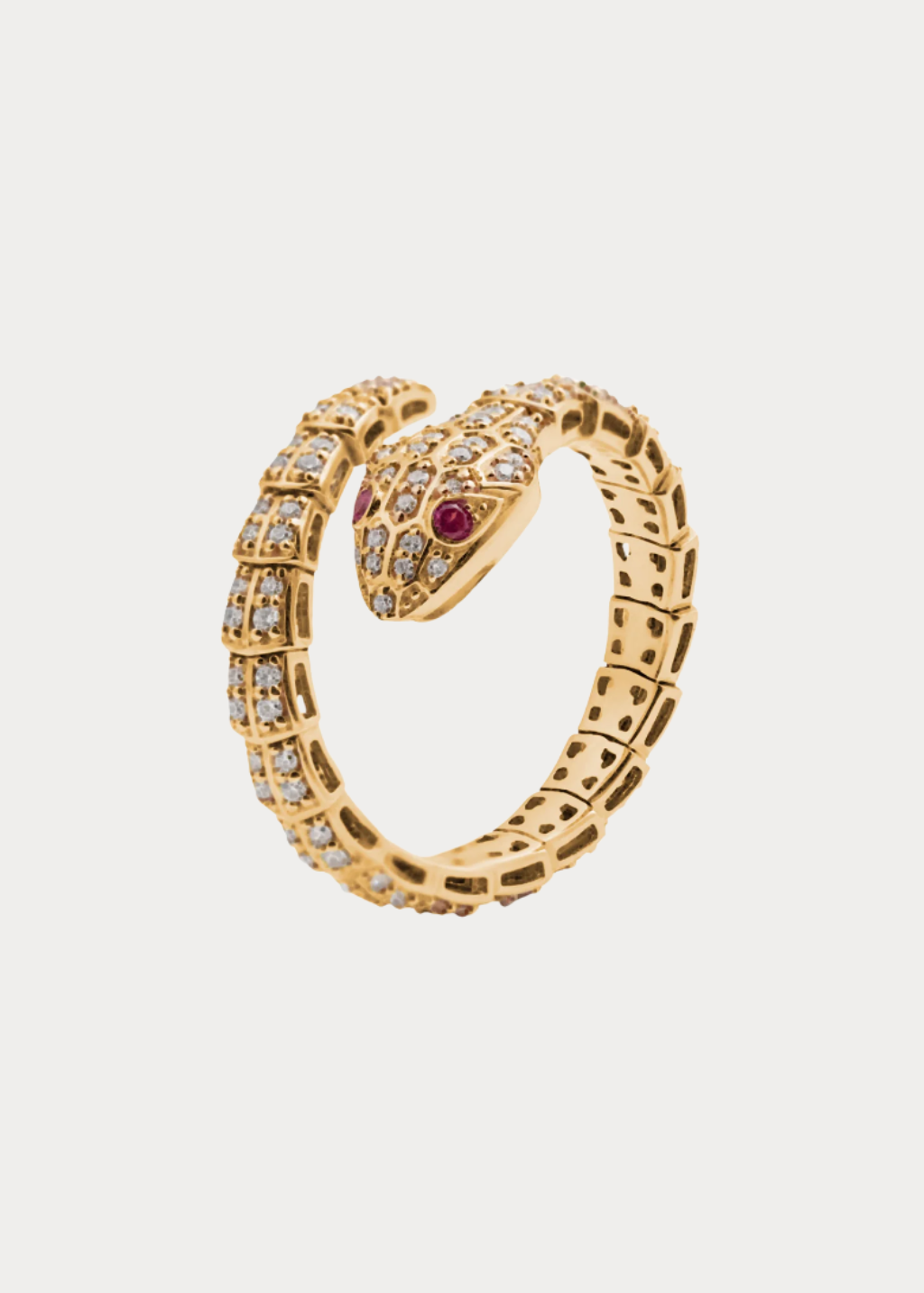 Felicidad Serpent Diamond and Ruby Flexible Ring | Shop Tula