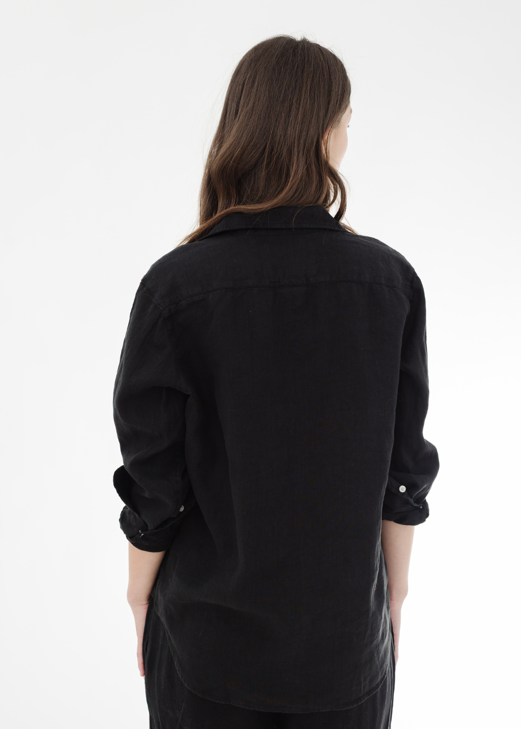 Frank & Eileen 'Eileen' Button-Up in Black Linen | Shop Tula