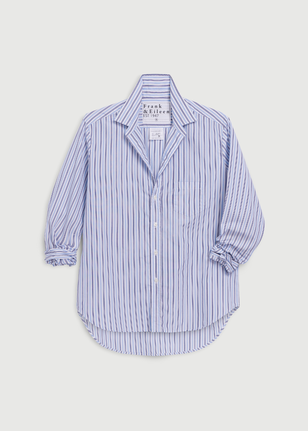 Frank & Eileen 'Eileen' Button-Up in Blue Navy Multi Stripe | Shop Tula