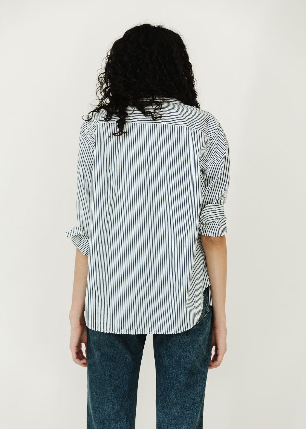 Frank & Eileen 'Eileen' Button-Up in Navy Stripe | Shop Tula