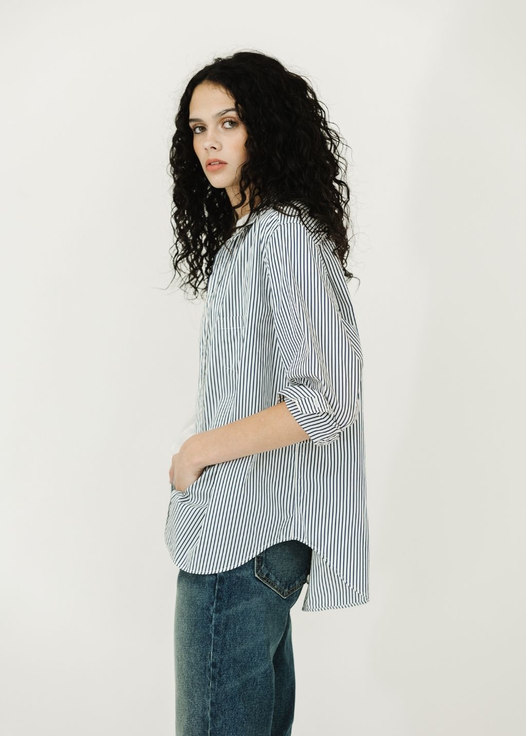 Frank & Eileen 'Eileen' Button-Up in WN Stripe | Shop Tula
