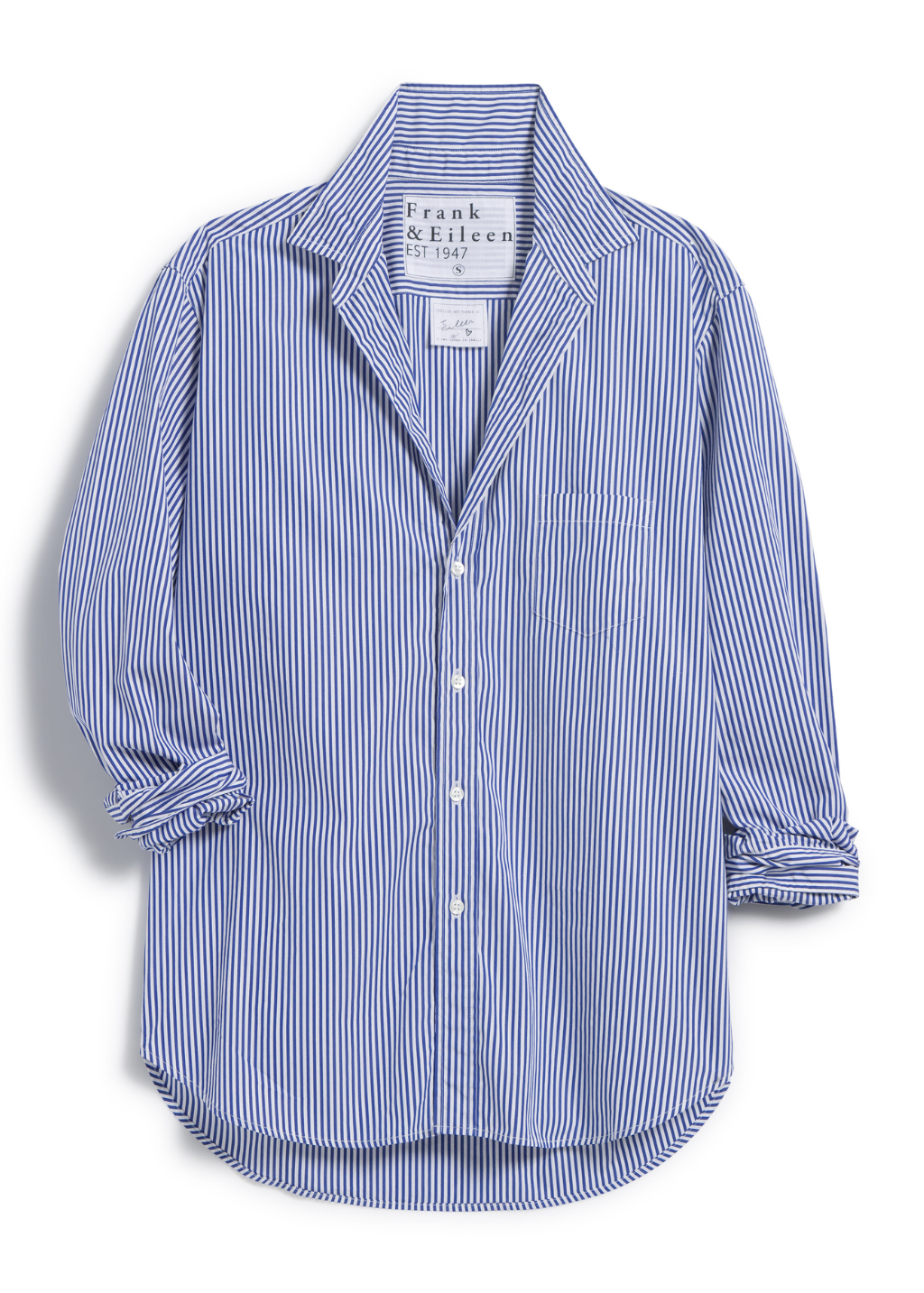 Frank & Eileen "Eileen" Button Up in Navy Thin Stripe | Shop Tula