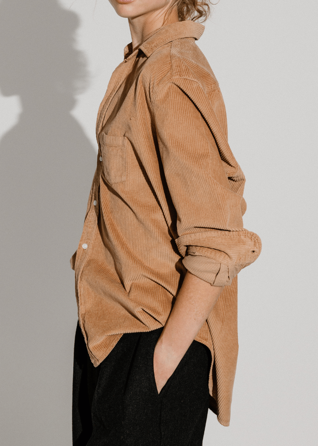Frank & Eileen 'Eileen' Relaxed Button-Up in Camel Corduroy | Shop Tula