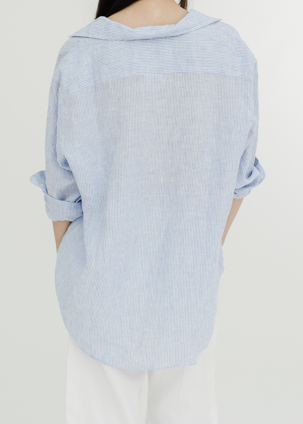 Frank & Eileen 'Eileen' Relaxed Button-Up in Navy Thin Stripe | Shop Tula