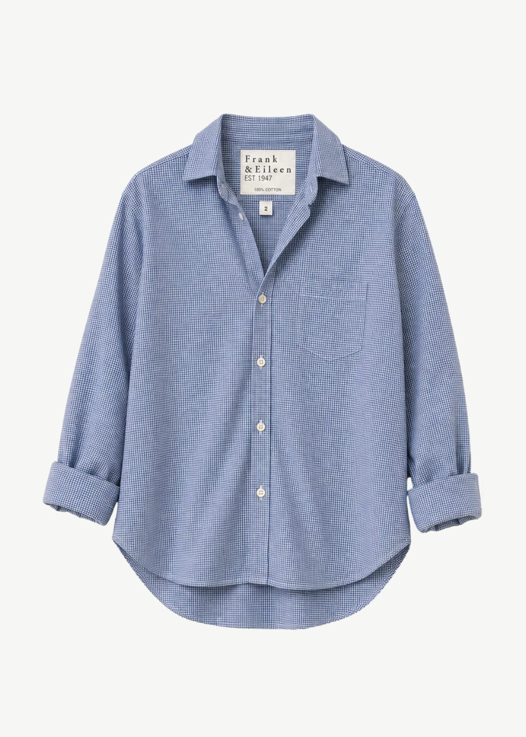 Frank & Eileen Relaxed Button Up Shirt-in Check Blue | Shop Tula