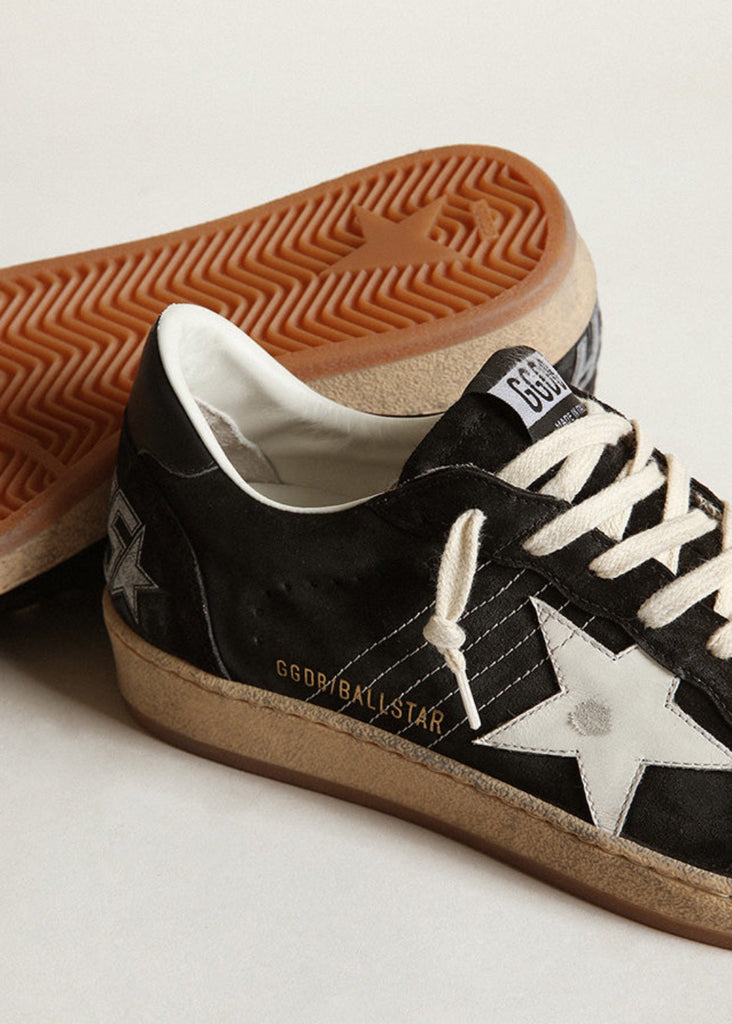 Golden Goose Deluxe Brand Ball Star Black & White Suede Sneaker | Tula Online Boutique 