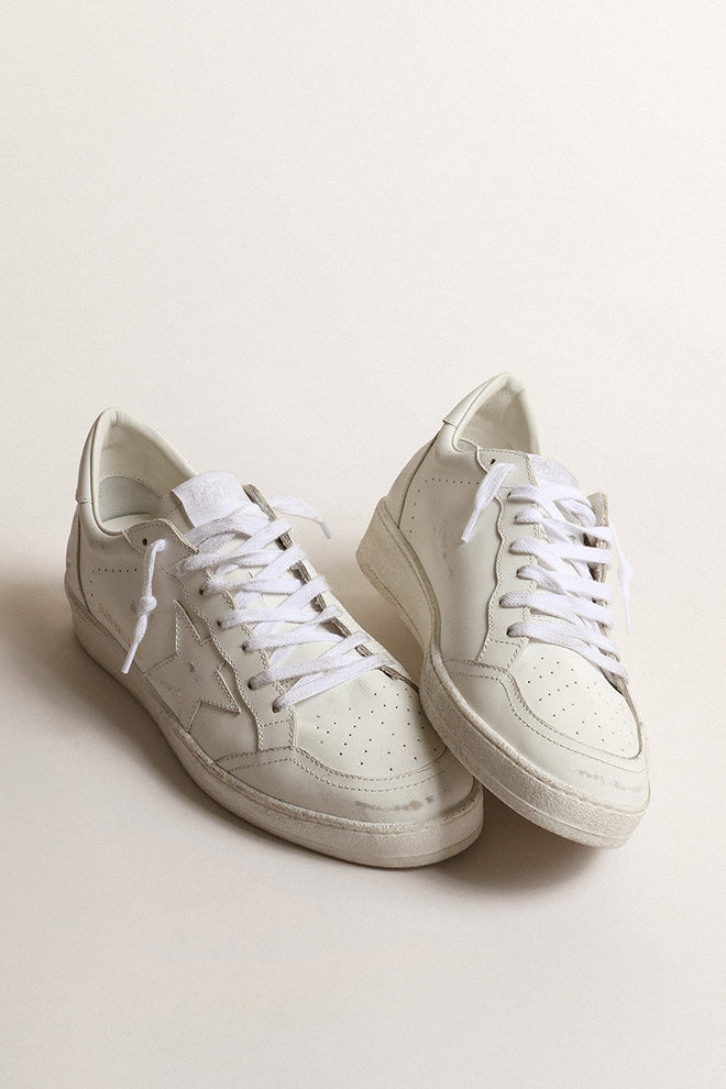 Golden Goose Ballstar Leather Sneaker in Optic White | Tula's Online Boutique