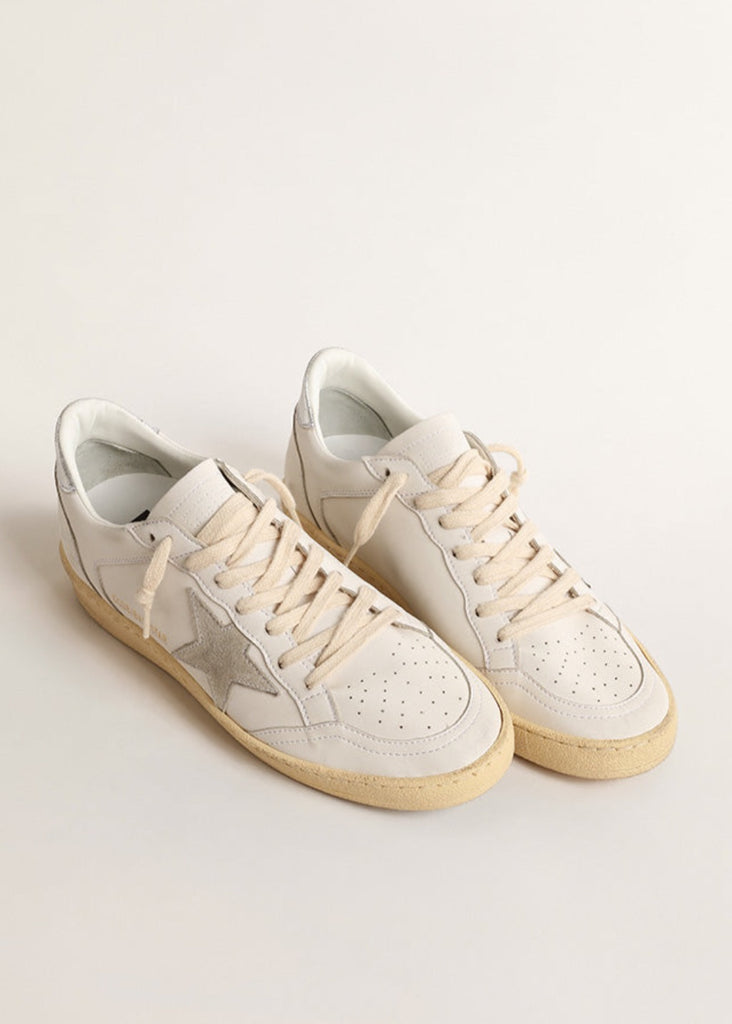 Golden Goose Deluxe Brand Ball Star WHITE/SILVER Sneaker | Tula's Online Boutique