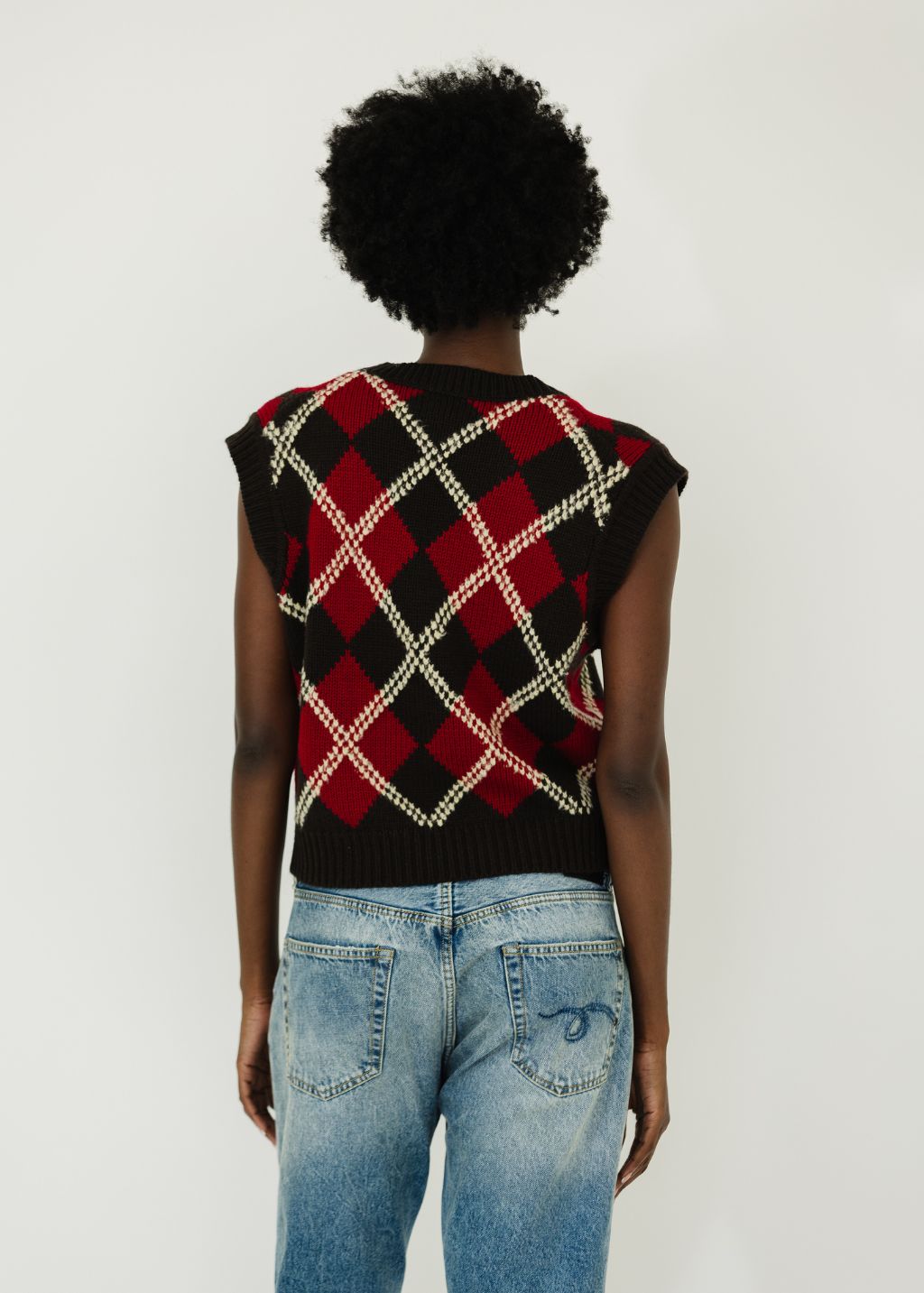 Guest In Residence Argyle Vest in Burnt Cocoa Combo | Shop Tula