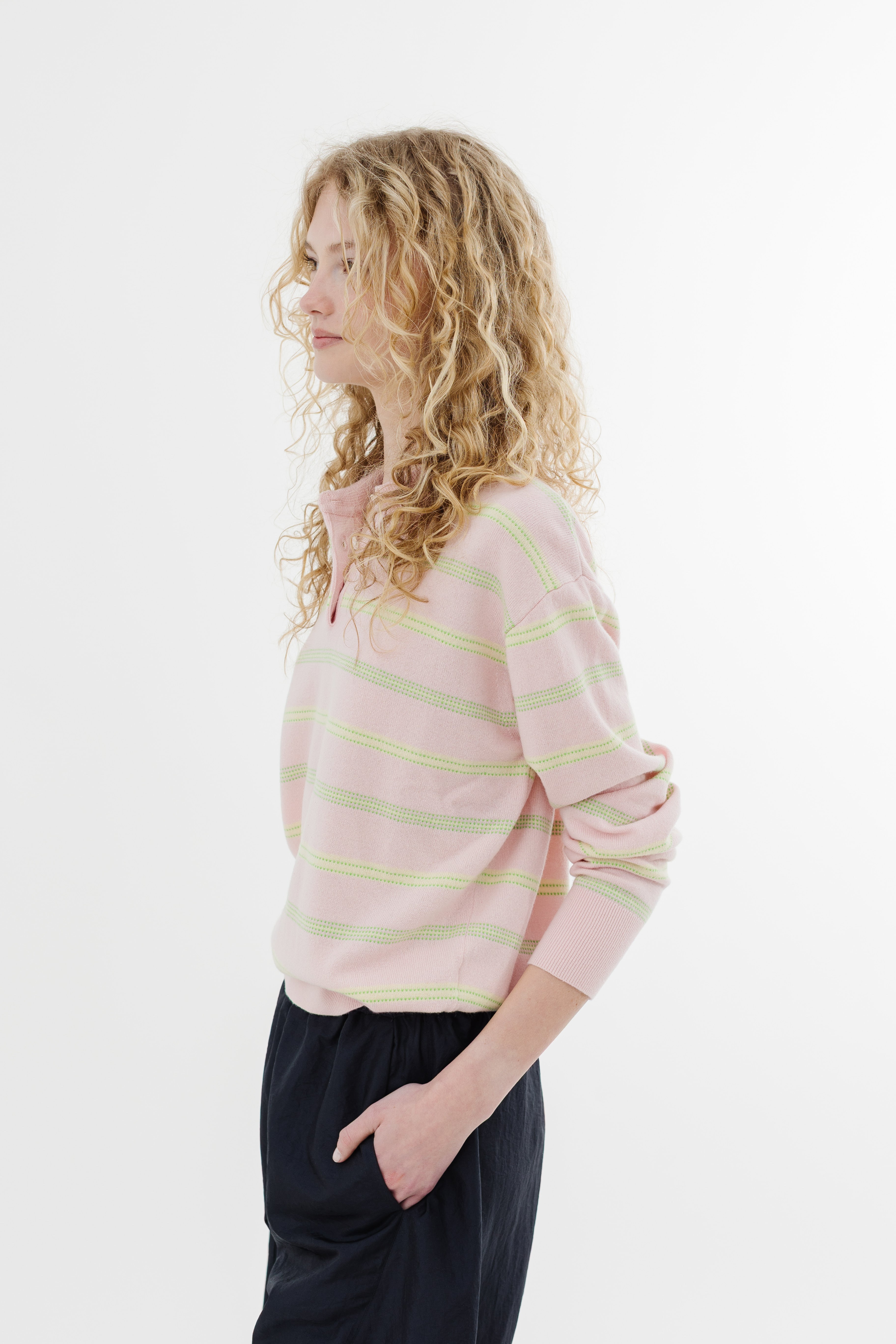 Guest In Residence Collegiate Stripe Polo in Pink Combo | Shop Tula