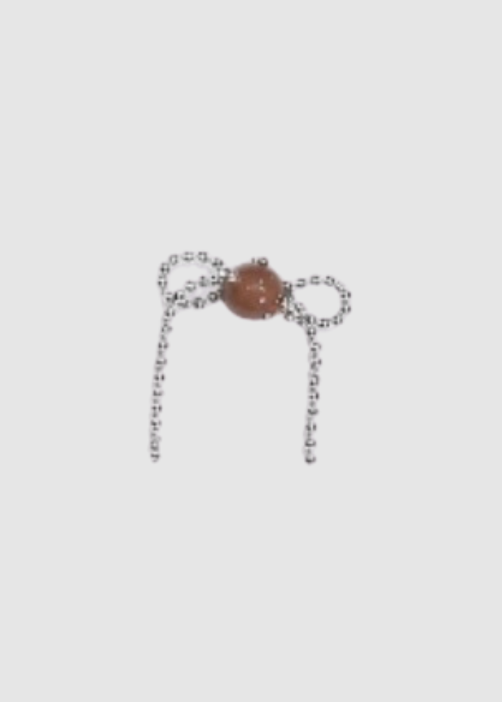 Hannayoo Works No. 1608 Mini Metal Bow Beads Earring Set in Brown | Tula