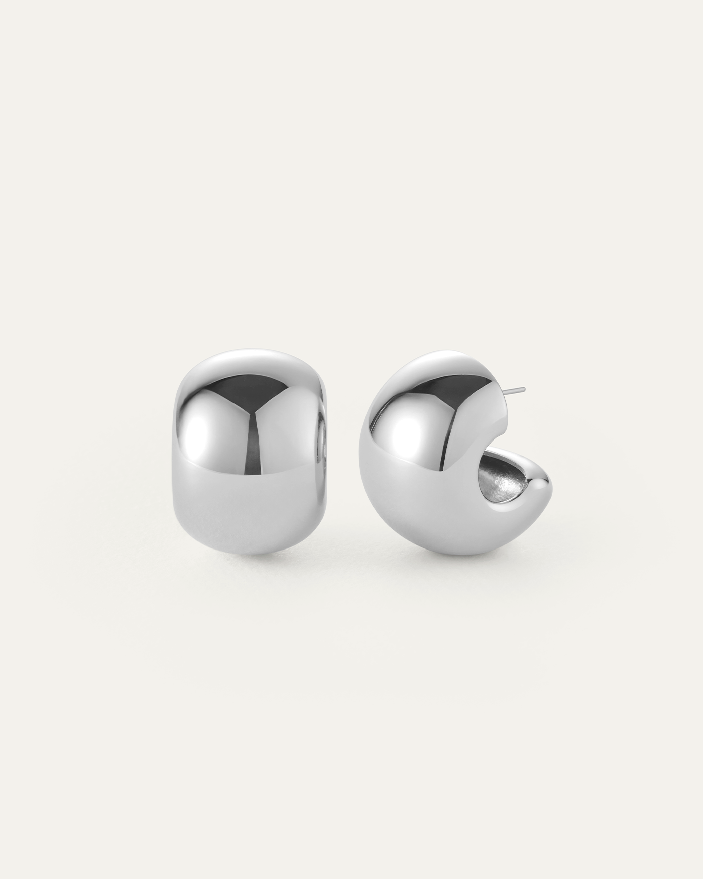 JennyBird Gemma Hoops in High Polish Silver | Shop Tula