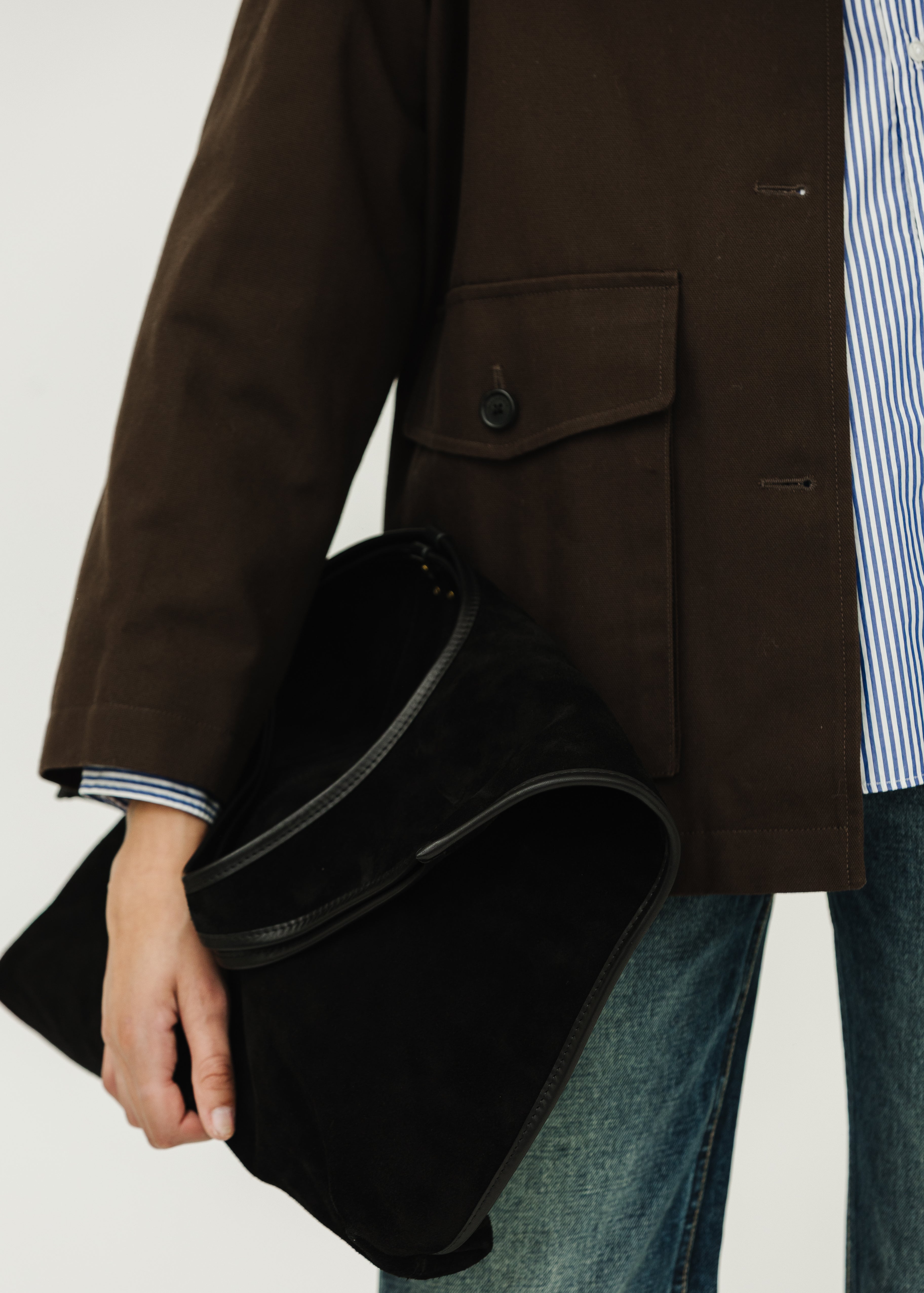 Jerome Dreyfuss Paco Bag in Split Suede Noir | Shop Tula