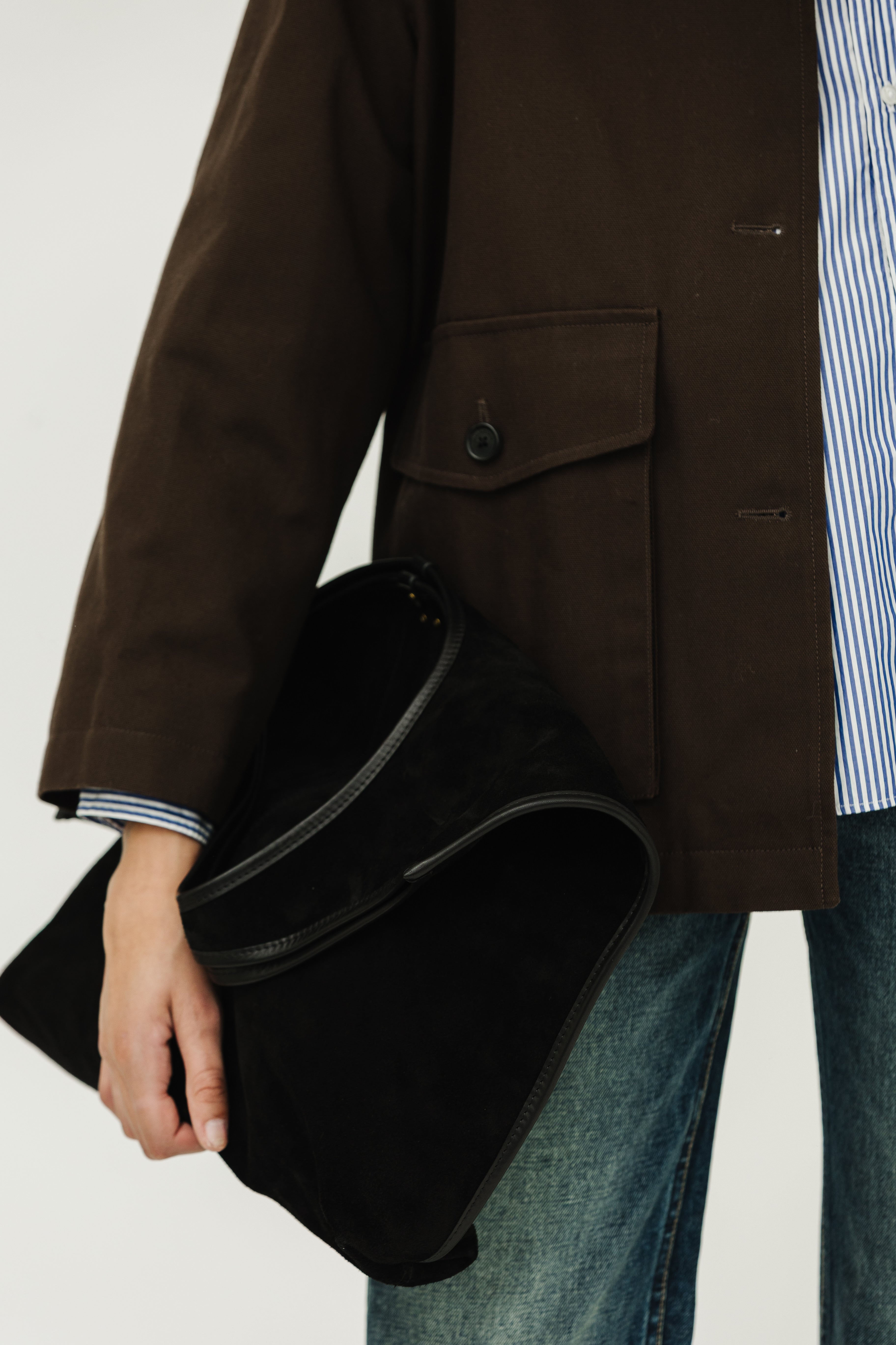 Jerome Dreyfuss Paco Bag in Split Suede Noir | Shop Tula