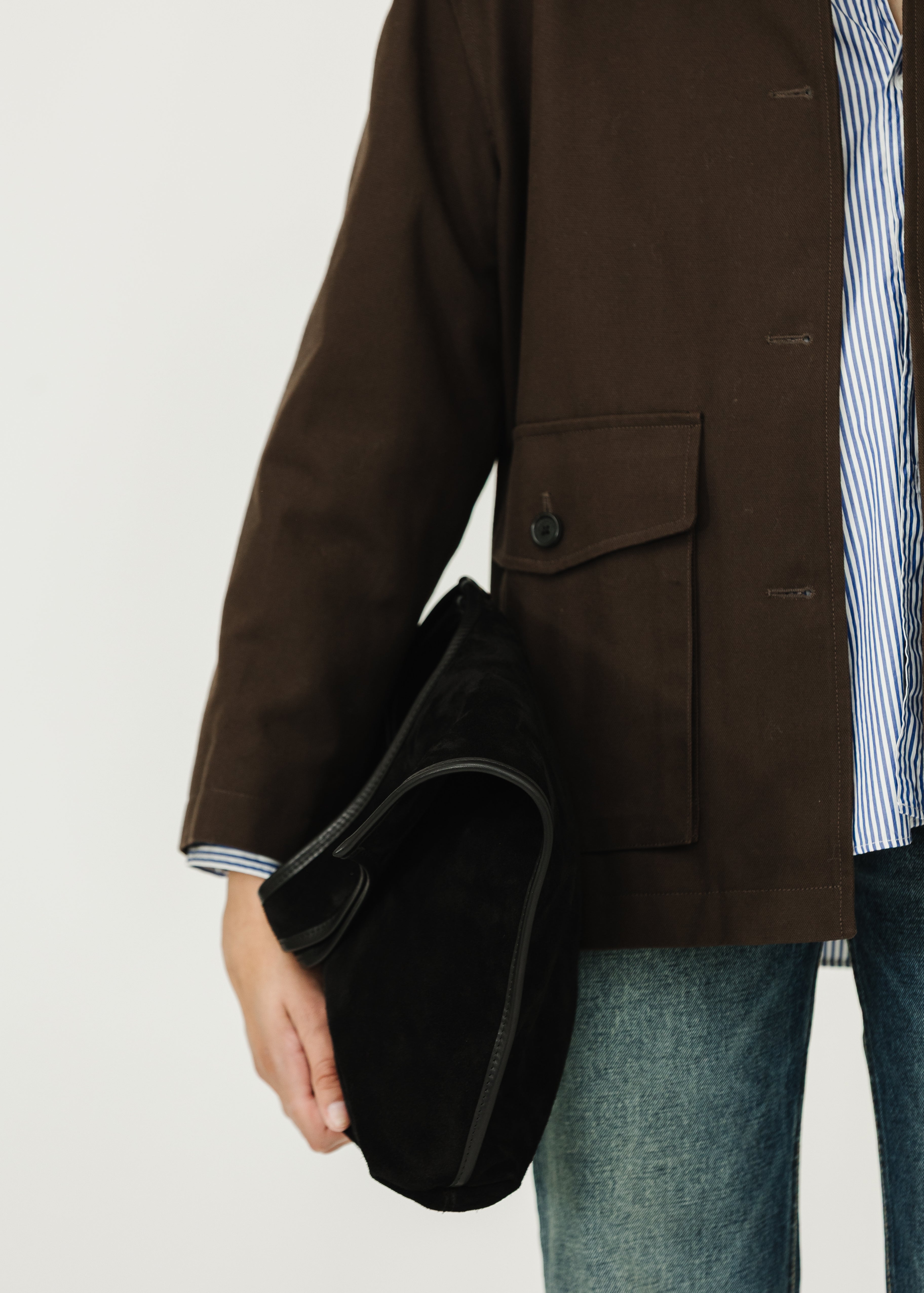 Jerome Dreyfuss Paco Bag in Split Suede Noir | Shop Tula