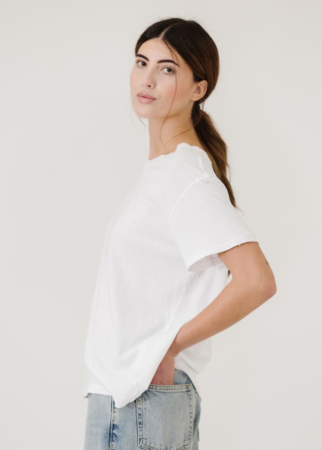 Nili Lotan Brady Tee White | Shop Tula