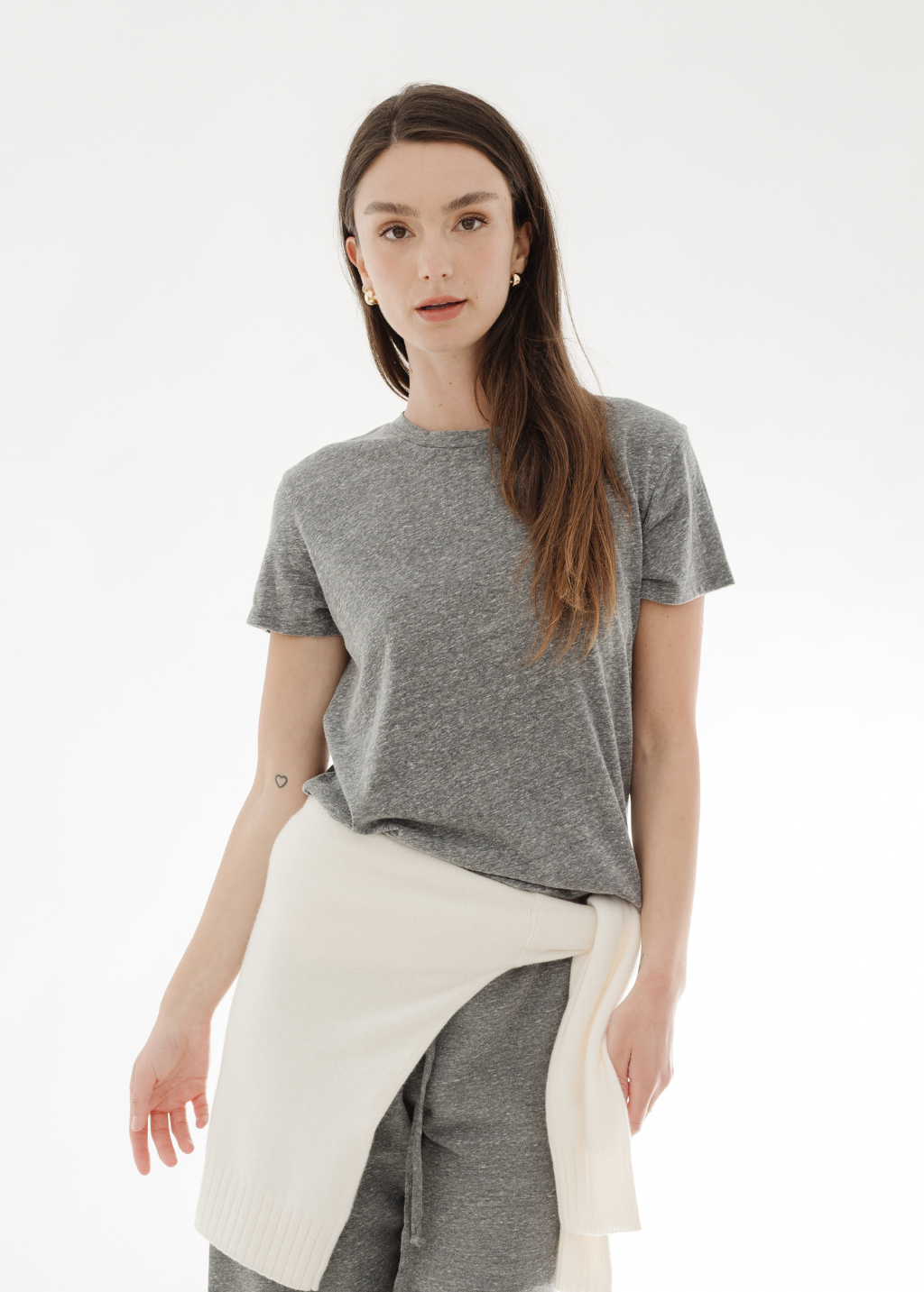Nili Lotan Brady Tee in Grey | Shop Tula