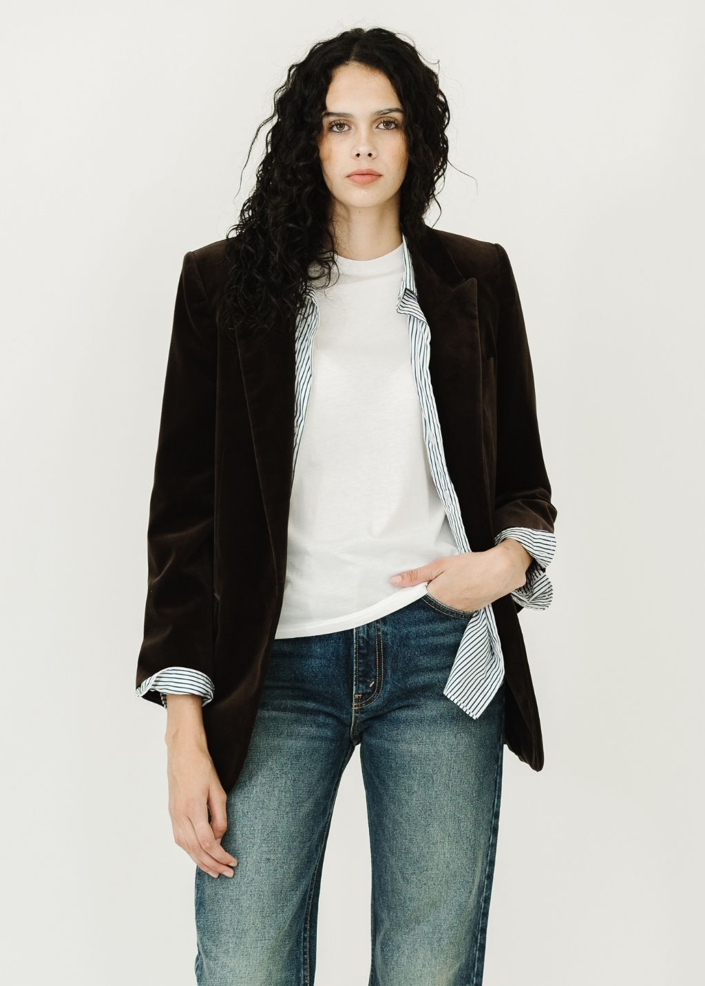 Nili Lotan Diane Blazer in Espresso | Shop Tula