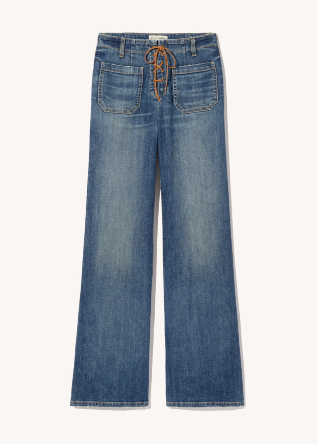 Nili Lotan Florence Lace Up Jean FLAT LAY | Tula's Online Boutique
