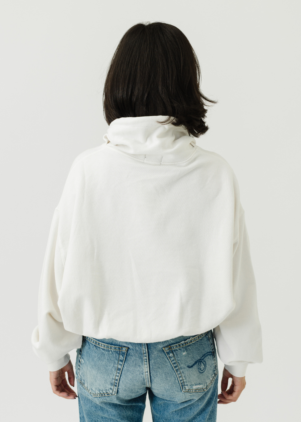 R13 Balloon Funnel Neck Cropped Popover Hoodie | Tula's Online Boutique