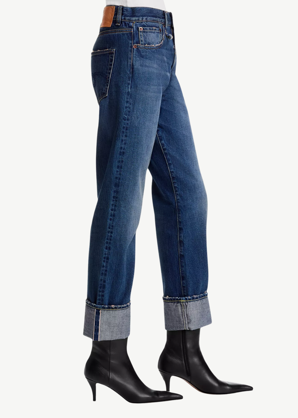 R13 Cuffed X-BF Jean in Dalston Selvedge Blue | Shop Tula