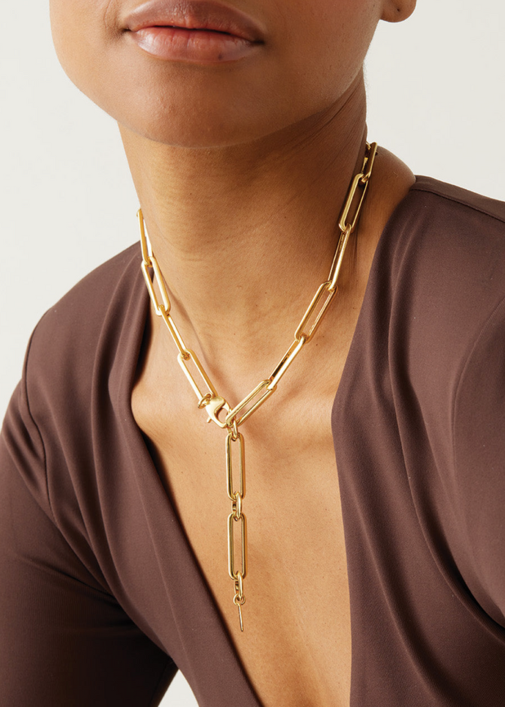 Jenny Bird Stevie Necklace in Gold Model | Tula's Online Boutique