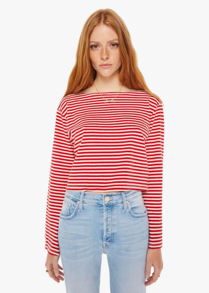 MOTHER The Skipper Bell Top in Red | Tula's Online Boutique