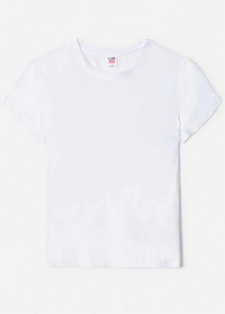 RE/DONE 60s Slim Tee in White | Tula's Online Boutique