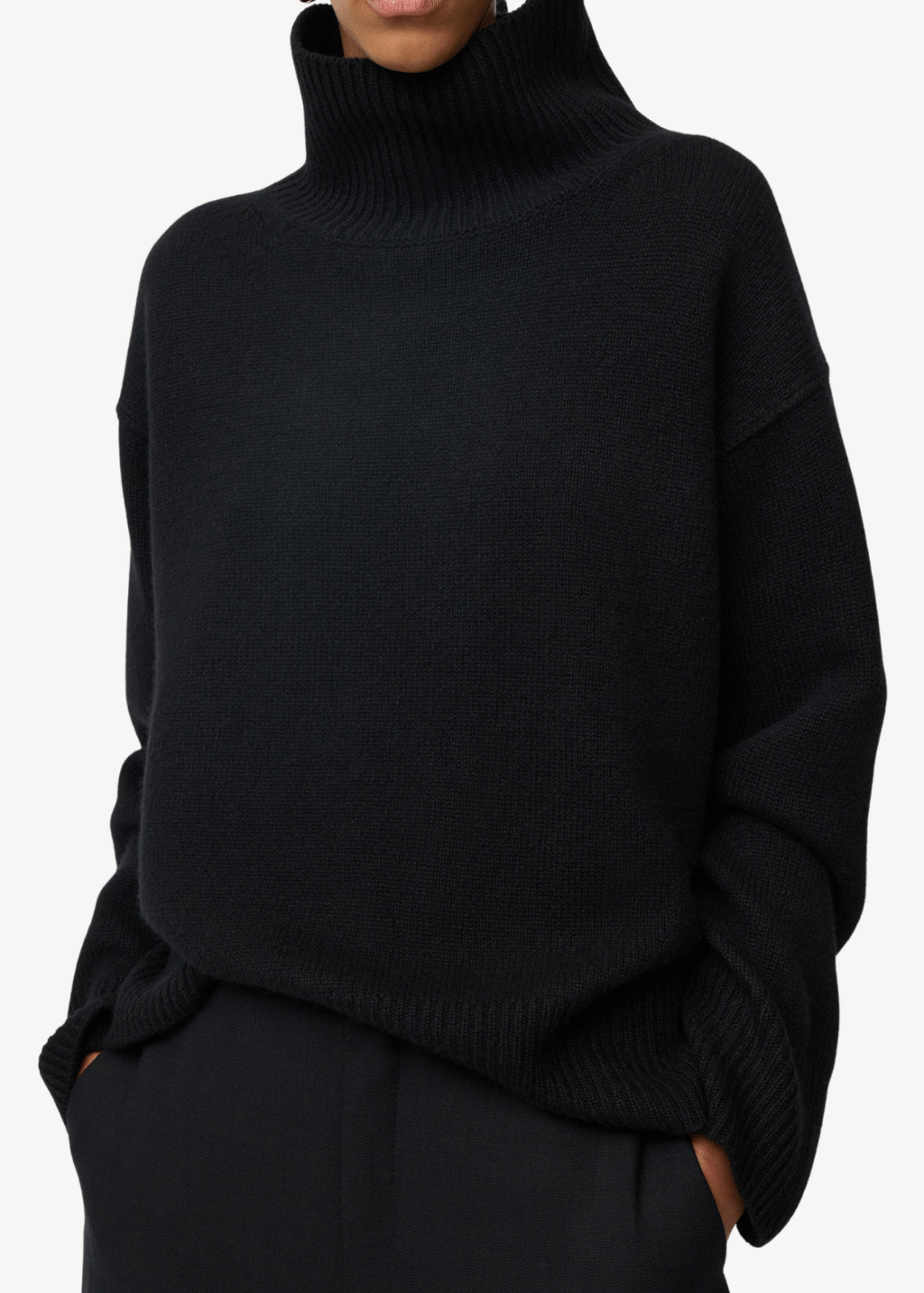 Soft Goat Boyfriend Turtleneck in Black | Shop Tula