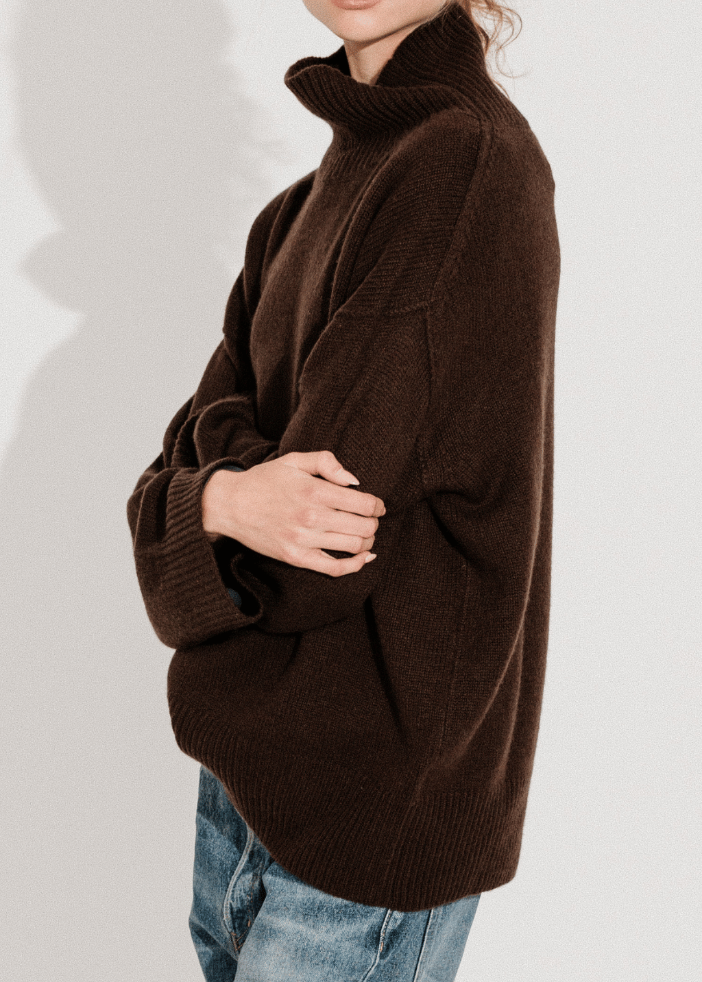 Soft Goat Boyfriend Turtleneck in Mocha | Shop Tula