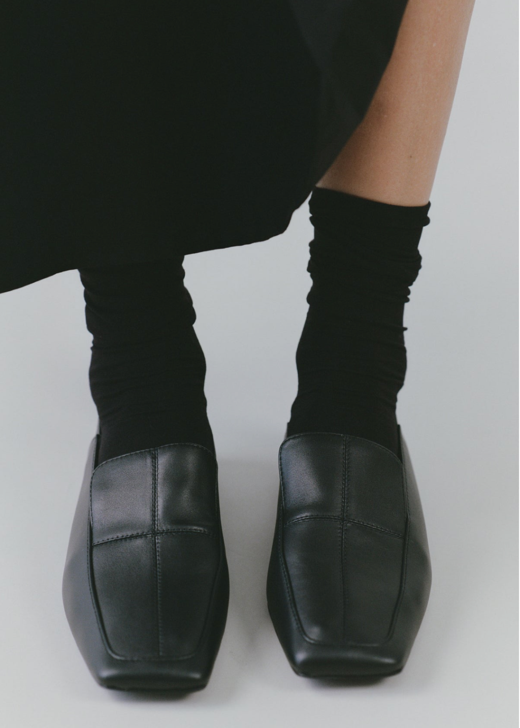 St. Agni Minimal Flat Loafer in Black | Shop Tula