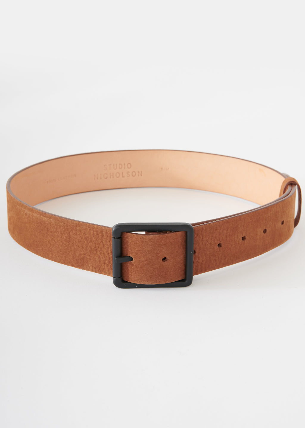Studio Nicholson Leather Belt in Hooda Brown | Tula's Online Boutique