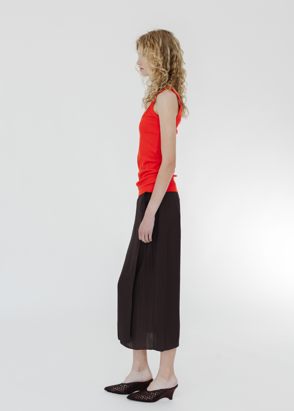 Tibi Summer Slip Wrap Skirt in Chocolate Brown | Shop Tula