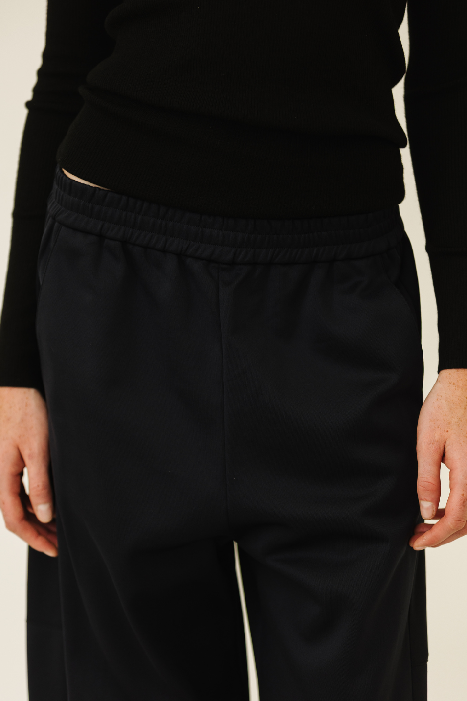 Tibi Active Knit Winslow Pant in Navy | Shop Tula