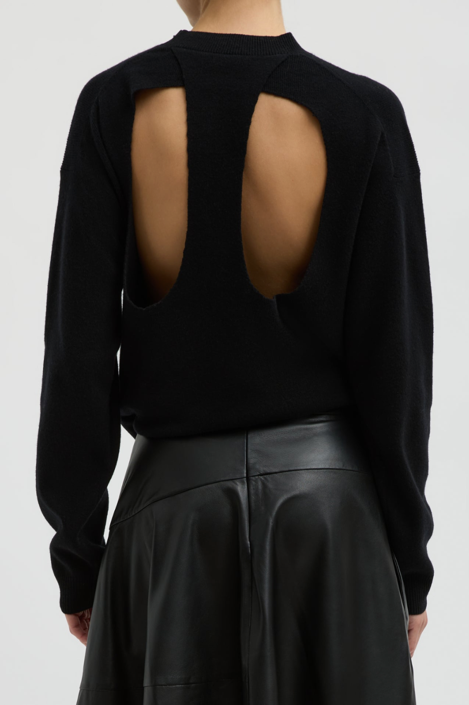 Tibi Anna Merino Wool Cut Out Racerback Pullover Crewneck | Shop Tula