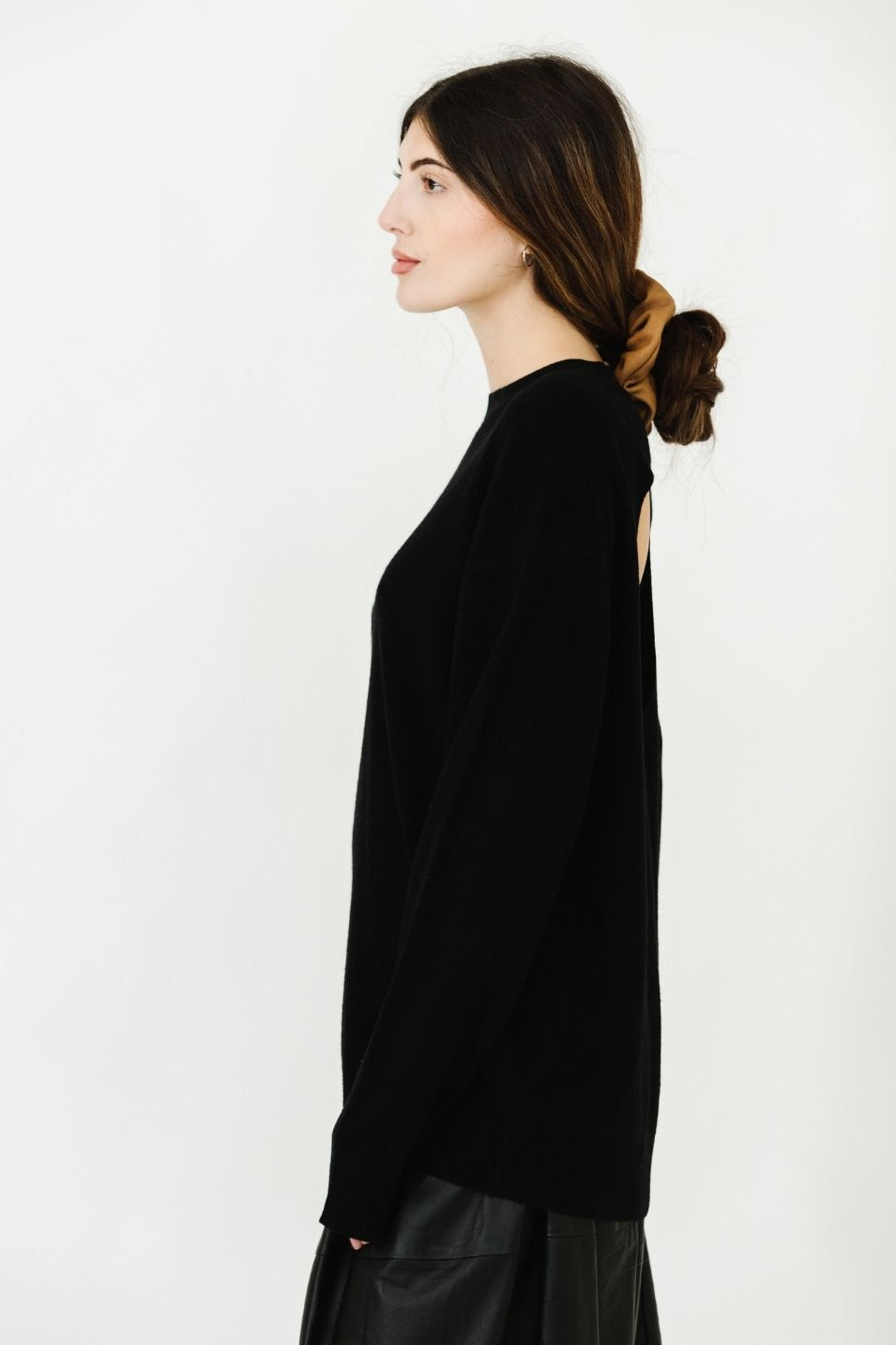 Tibi Anna Merino Wool Cut Out Racerback Pullover Side | Shop Tula