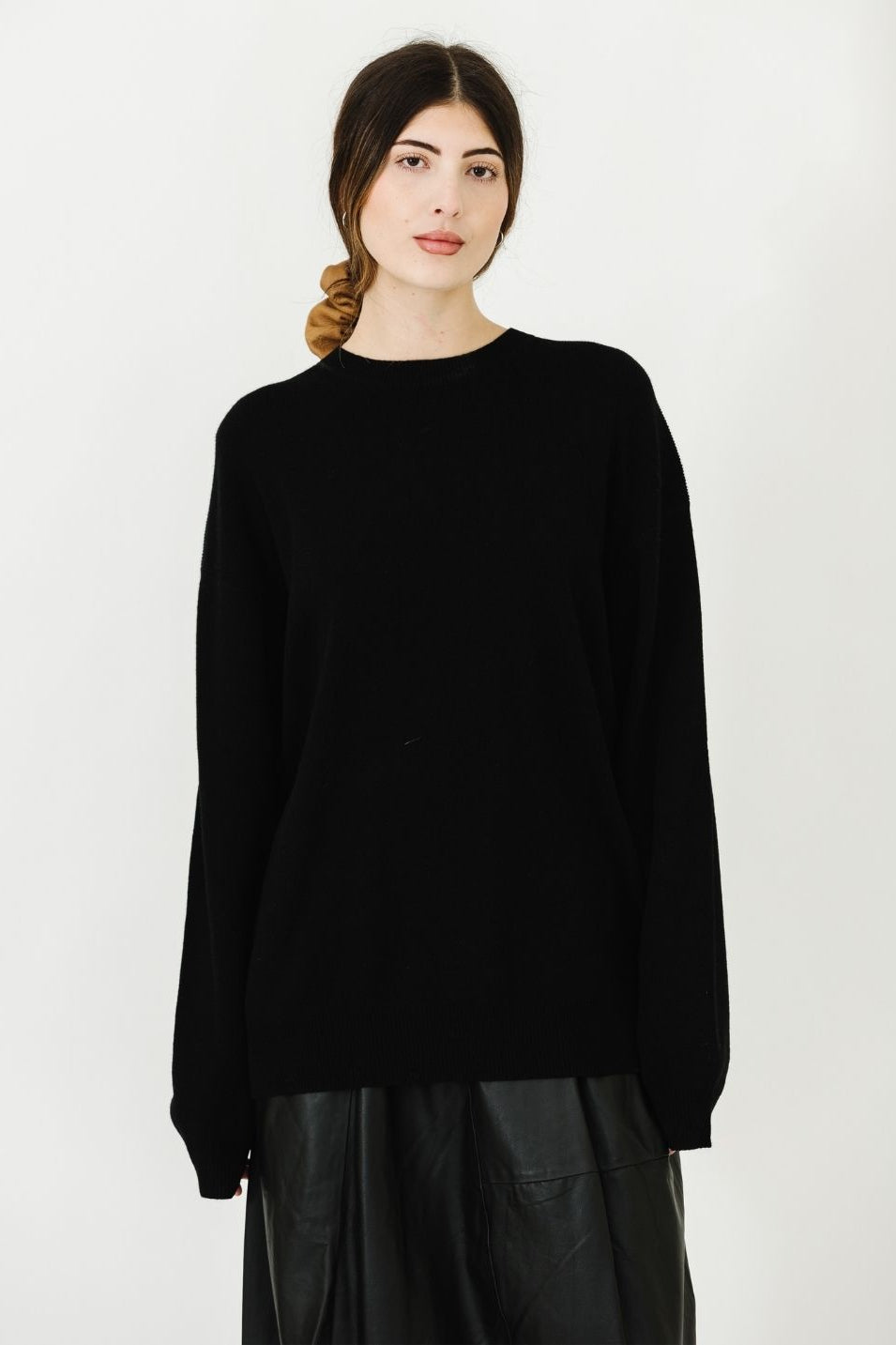 Tibi Anna Merino Wool Cut Out Racerback Pullover in Black | Shop Tula