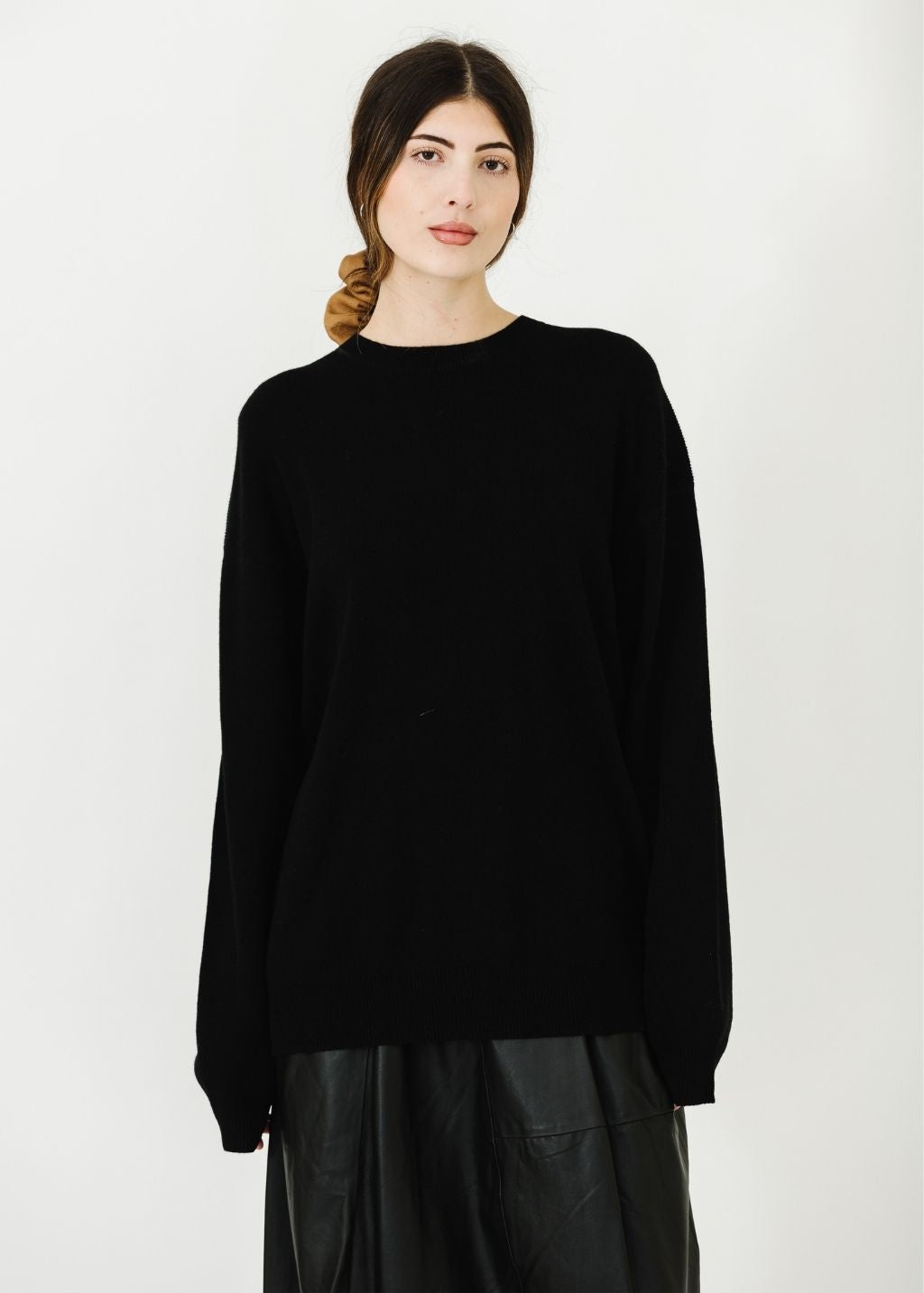 Tibi Anna Merino Wool Cut Out Racerback Pullover in Black | Shop Tula