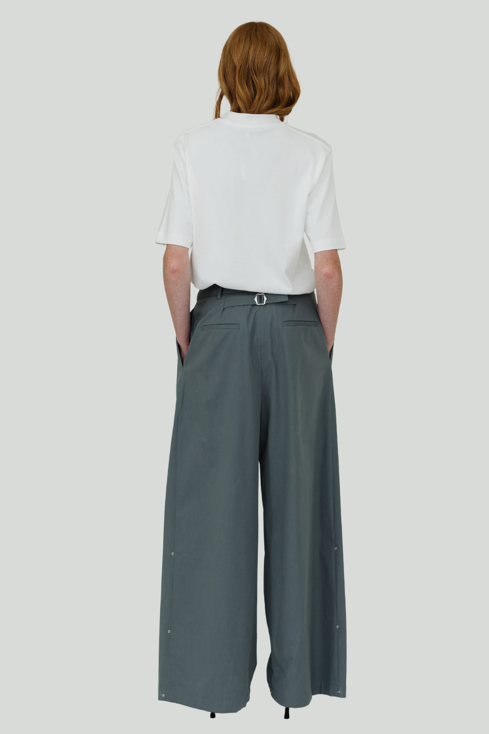 Tibi Bio Twill Triple Pleat Pant in Grey | Shop Tula