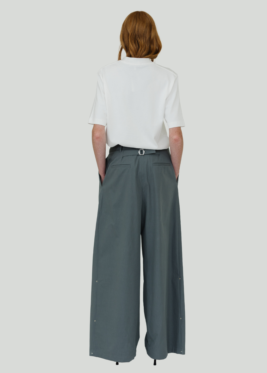 Tibi Bio Twill Triple Pleat Pant in Grey | Shop Tula