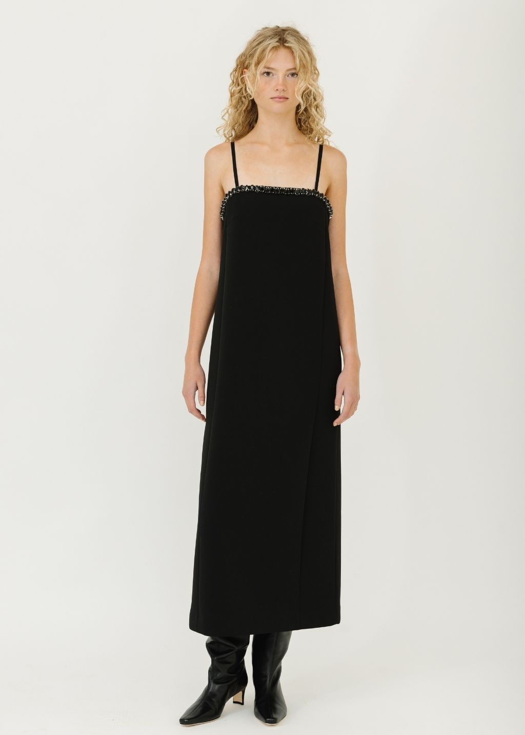 Tibi Bonded Nylon Beaded Strappy Dress | Shop Tula