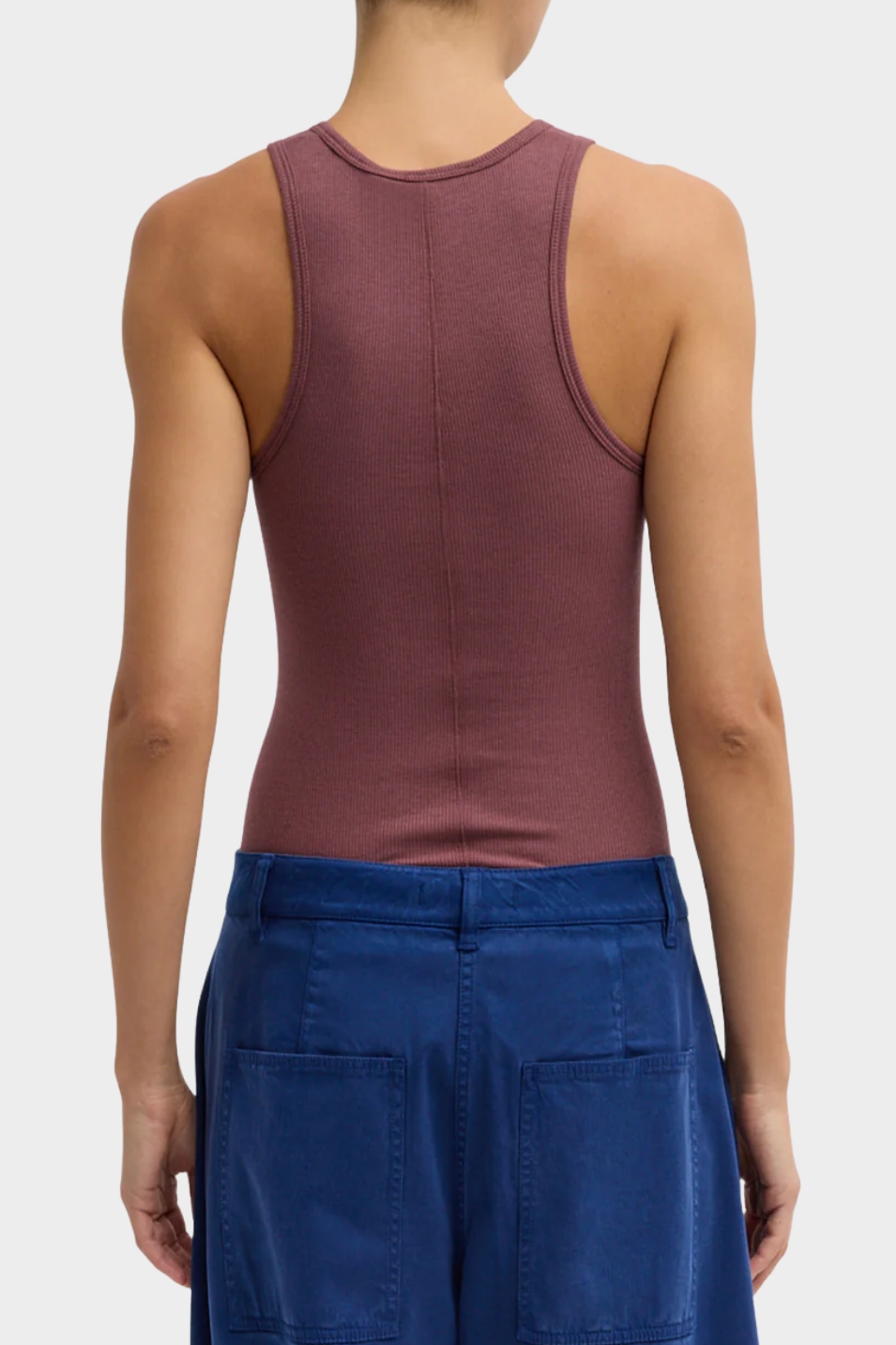 Tibi Circular Fine Rib T Tank in Cinnamon | Shop Tula