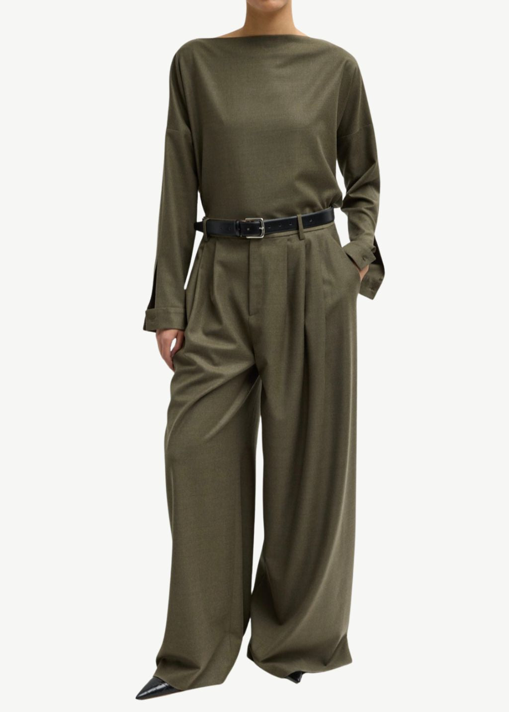 Tibi Cozy Flannel Triple Pleat Pant | Shop Tula