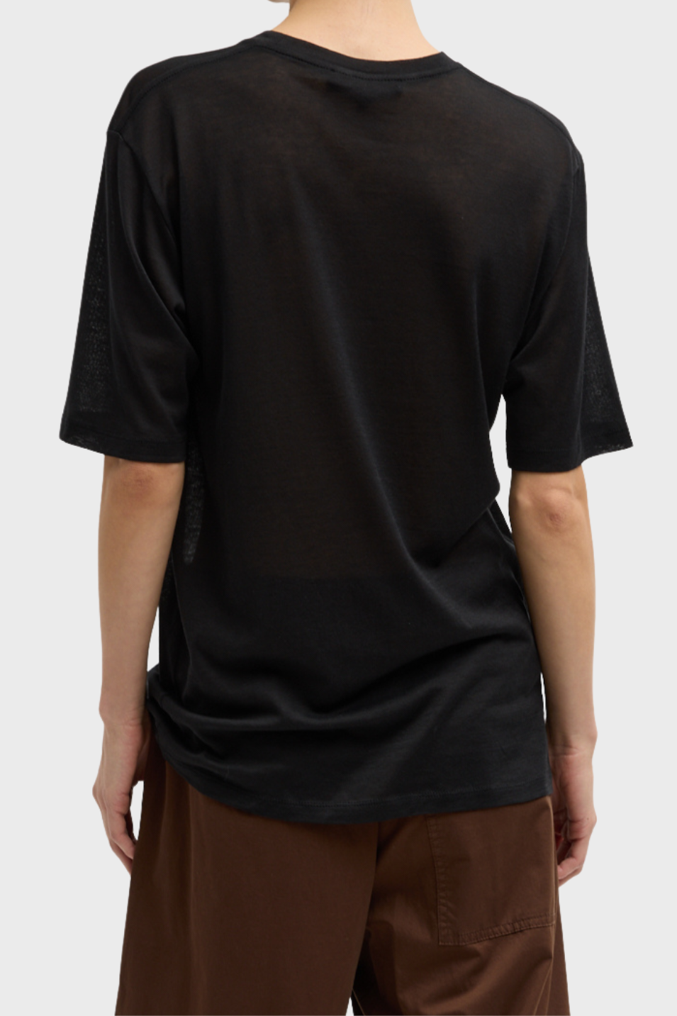 Tibi Crepe Knit Mock Neck Unisex T in Black | Shop Tula