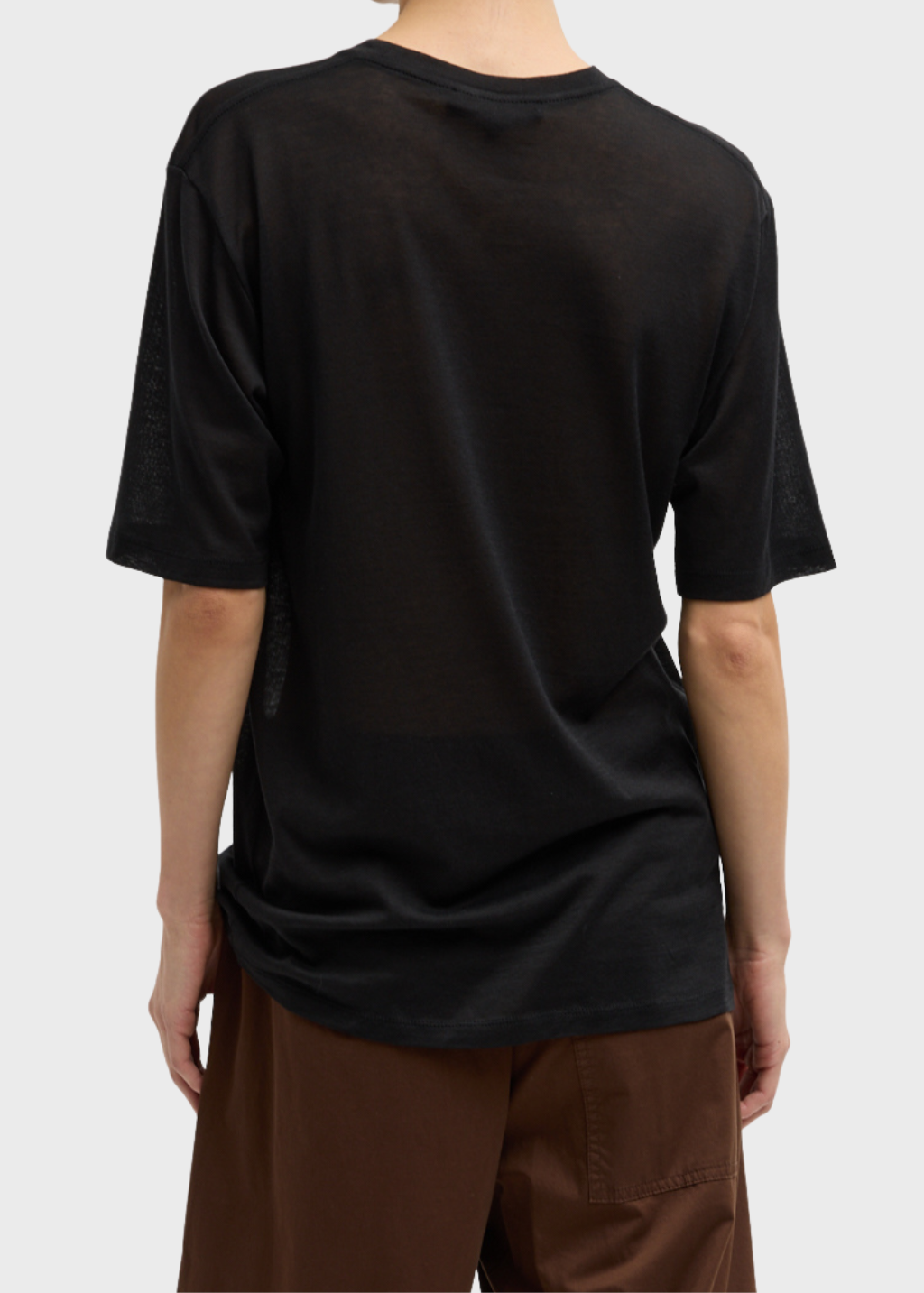 Tibi Crepe Knit Mock Neck Unisex T in Black | Shop Tula