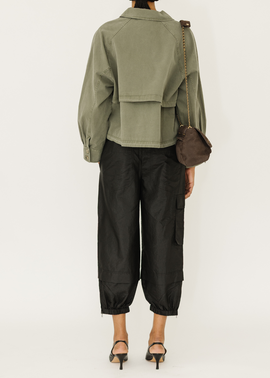 Tibi Crispy Nylon Wilt Pull On Jogger in Black | Shop Tula