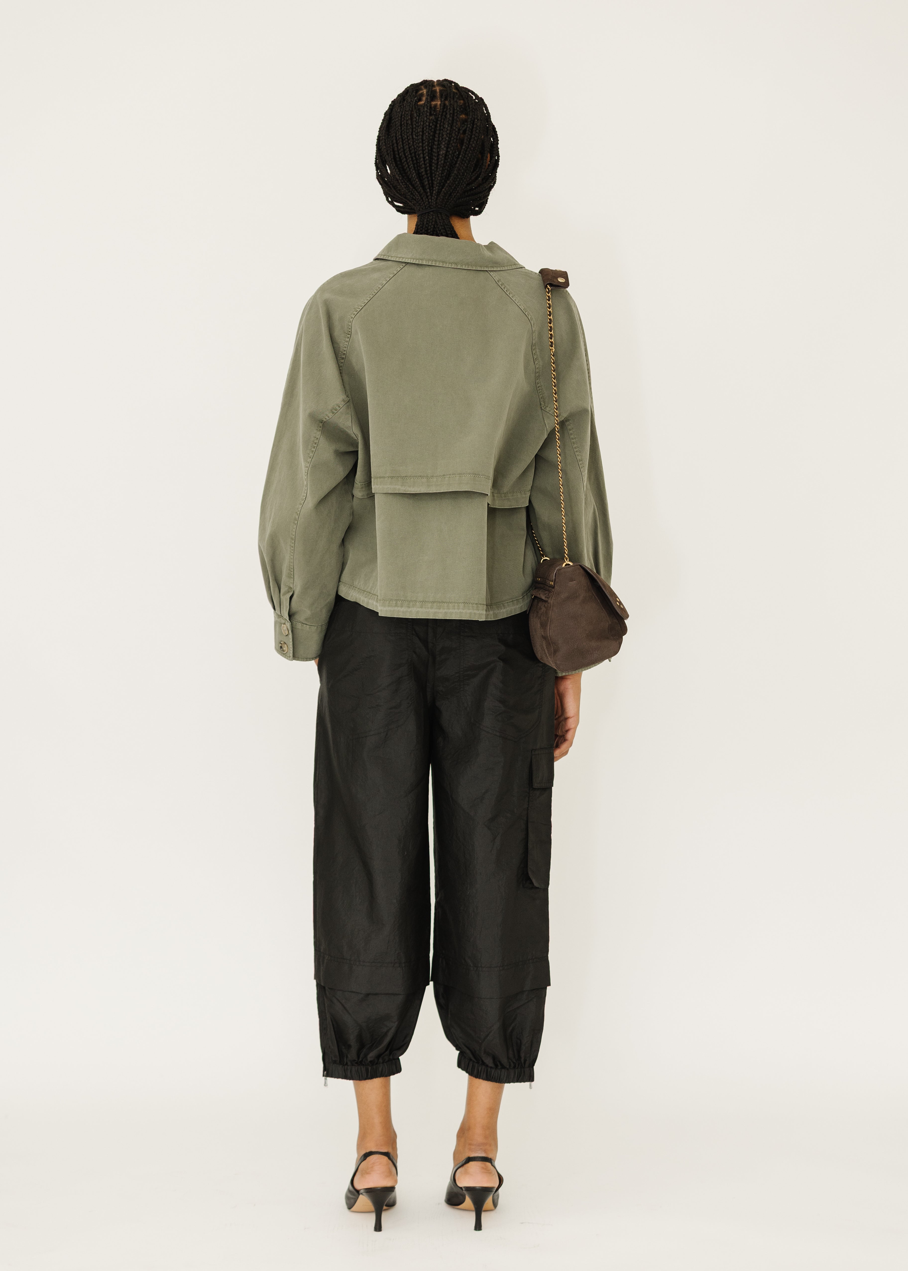 Tibi Crispy Nylon Wilt Pull On Jogger in Black | Shop Tula