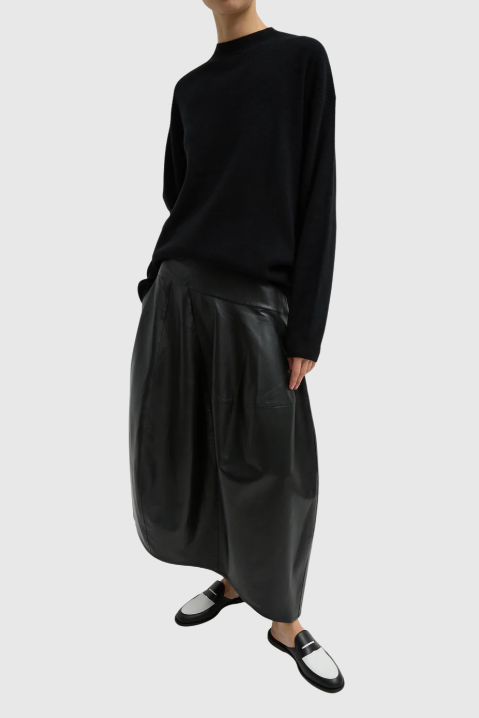 Tibi Leather Asymmetrical Balloon Skirt | Shop Tula